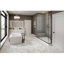 BIZOU - 13X13, WHITE/TAUPE, POLISHED